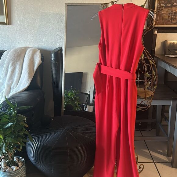 SPENCE Elegant Red CORAL  Jumpsuit SIZE 10 - Picture 5 of 6
